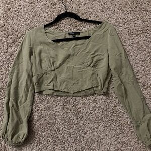 PACSUN KENDALL AND KYLIE LONG SLEEVE CROP TOP